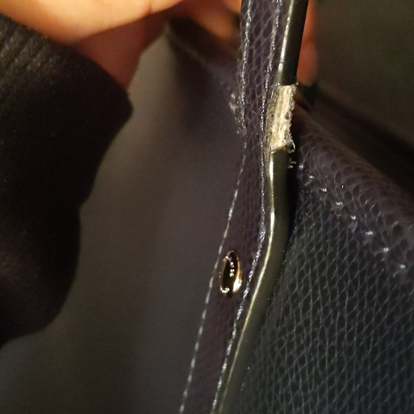 Coach Navy Blue Tote bag with gold hardware - Picture 7 of 13